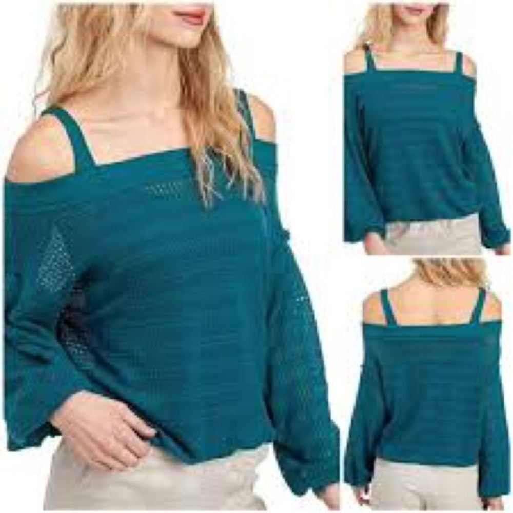 Free People Sistine Hacci cold shoulder crochet